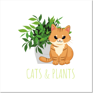 Easily Distracted by Cats and Plants Posters and Art